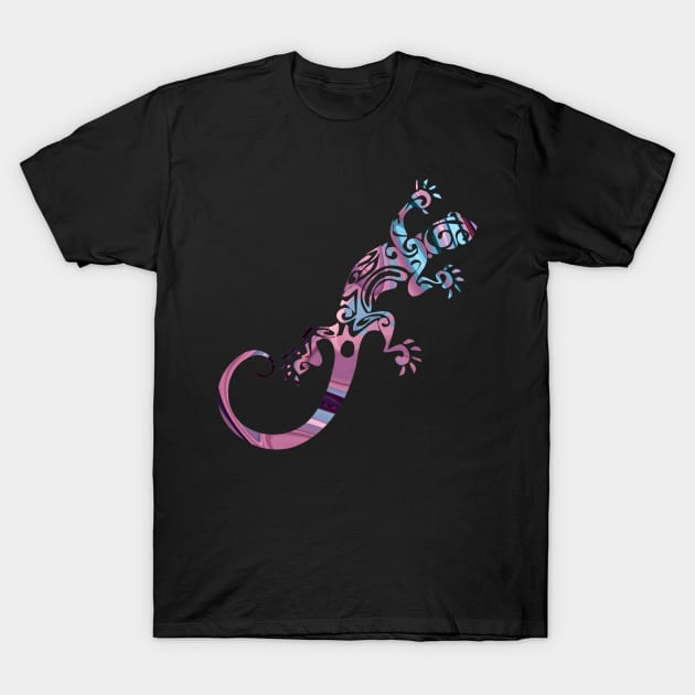 Ornate Gecko Colorful Lizard Illustration T-Shirt by VintCam